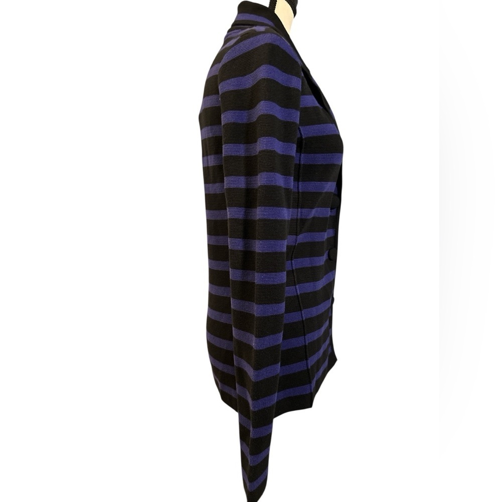 Audrey & Grace Black and Blue Striped Blazer - Picture 4 of 6